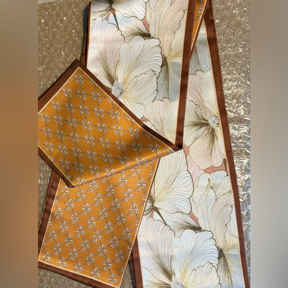 Floral and Geometric Two Sided Patterned Scarf